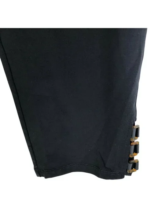 Susan Graver Petite Weekend Premium Stretch Crop Leggings Pull On Black 3XP - Picture 2 of 6